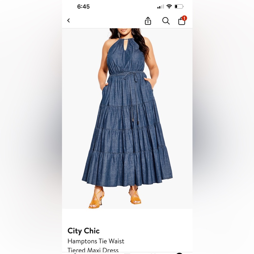 City Chic Blue Tiered Maxi Dress